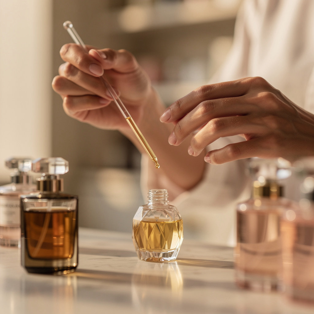 Perfume Gallery Boutique owner curating an exclusive collection of rare and designer fragrances in San Diego